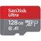 SanDisk MicroSDXC Ultra 128GB + SD Adapter + Memory Zone Android App  (SDSQUAR-128G-GN6MA)  [100 MB/s, Class 10, UHS-I A1, U3]