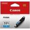 Canon Tintenpatrone CLI-551C 7ml cyan  [PIXMA iP7250, MG5450/6350]