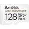 SanDisk microSDXC High Endurance 128GB, incl. Adapter  (SDSQQNR-128G-GN6IA)  [100 MB/s, Class 10, UHS-3]