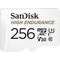 SanDisk microSDXC High Endurance 256GB, incl. Adapter  (SDSQQNR-256G-GN6IA)  [100 MB/s, Class 10, UHS-3]