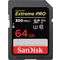 SanDisk SDXC Extreme Pro 64GB  (SDSDXDK-064G-GN4IN)  [V90/ U3/UHS-II/ Cl.10/ R300/ W260]