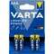 Varta (blau) Longlife Power 1,5V Alkali-Mangan Micro Batterien 4er Pack 4903 NEU