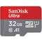 SanDisk microSDHC Card 32GB, Ultra, Class 10, U1, A1 ( SDSQUA4-032G-GN6MA) 120MB/s