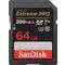 SanDisk 64GB SDXC ExtremePro 200MB/s V30 UHS-I U3, Class 10 Speicherkarte (SDSDXXU-064G-GN4IN)