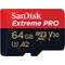 SanDisk microSDXC Extreme PRO 64GB  + Adapter  (SDSQXCU-064G-GN6MA)  [UHS-I, U3, V30, A2, C10 R200/ W90]