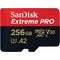 SanDisk microSDXC Extreme PRO 256GB  + Adapter  (SDSQXCD-256G-GN6MA)  [UHS-I, U3, V30, A2, C10 R200/ W140]