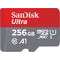 SanDisk microSDXC Card 256GB, Ultra, Class 10, U1, A1 (R) 150MB/s, SD Adapter, Retail-Blister  [SDSQUAC-256G-GN6MA]