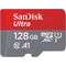 SanDisk microSDXC Card 128GB, Ultra, Class 10, U1, A1 (R) 140MB/s, SD Adapter, Retail-Blister  [SDSQUAB-128G-GN6MA]