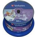 Verbatim DVD+R 4.7GB/120Min/16x Cakebox/Spindel (50 Disc) DataLife Plus,InkJet Printable,White Photo Fullsize Surface,43512