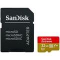 SanDisk MicroSDHC Extreme 32GB + SD Adapter for Action Sports Cameras  (SDSQXVF-032G-GN6AA)  [90 MB/s, Class 10, V30, UHS-1]