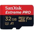 SanDisk MicroSDHC Extreme Pro 32GB + SD Adapter (SDSQXCG-032G-GN6MA)  [100 MB/s, V30, UHS-1, U3, A1]