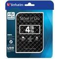 Verbatim Festplatte 4TB, USB 3.0, 6.35cm (2.5''), schwarz 2.Generation, 3D Optik, Software NERO BackItUp, Retail-Blister 53223