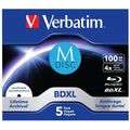 Verbatim M-DISC BDXL 100GB/1-4x Jewelcase (5 Disc) Archivmedium, 1.000 Jahre, InkJet Printable, White Fullsize Surface 43834