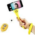 MONKEYSTICK gelb - Biegsamer Selfie Stick fr Handy & GoPro/Flexibles Stativ/Rutschfeste Silikon Beschichtung