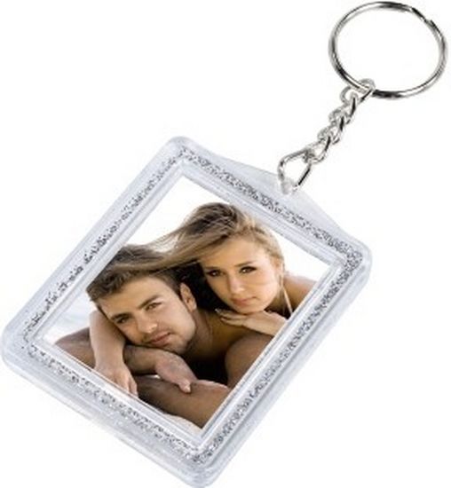 Hama 34749  24 Acryl-Schlsselanhnger "Glimmer" fr Passbilder bis 3,5x4,5  im Display, farblich sortiert