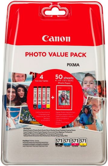 Canon PGI-570 PGBK + CLI-571 BK/C/M/Y    (1 Set = 5 Pack)  [PIXMA MG5750, MG6850, MG7750]