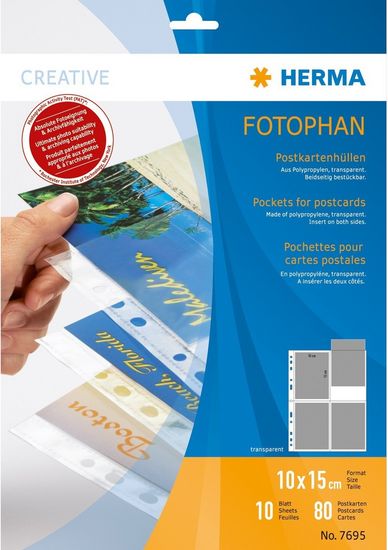 Herma 7695 10 Postkartenhllen f.4 x WPK
