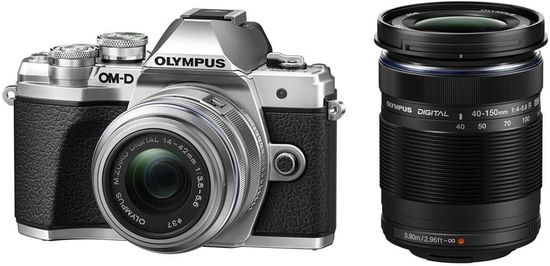 Olympus E-M10  Mark III 1442 II R +M40-150 DZ Zoom Kit silber inkl. Ladegert+Akku