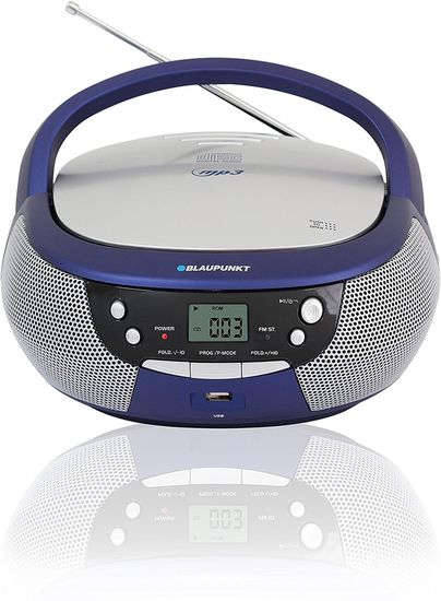 Blaupunkt B 4-1 blau, Boombox, CD/MP3 mit MP3 Link & USB