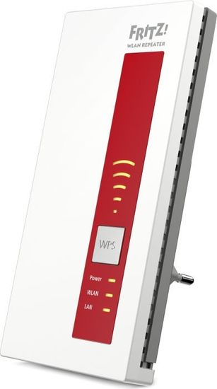 AVM FRITZ!WLAN Repeater 1750E (Dual-WLAN AC + N bis zu 1.300 MBit/s 5 GHz + 450MBit/s 2,4 GHz), Rot/Wei, deutschsprachige Version