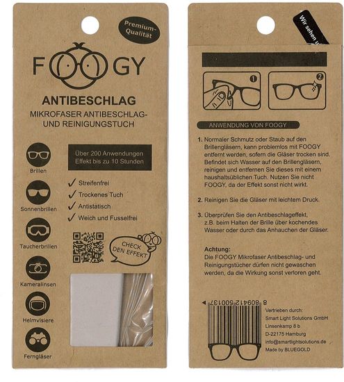 Foogy Mikrofaser Antibeschlagtuch und Reinigungstuch