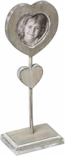 Walther QH775P Holz Portraitrahmen Le Coeur, 7,5x7,5 cm, Herz mit Fu