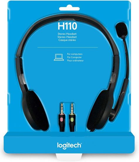 Logitech Headset H110 3.5mm Stereo schwarz