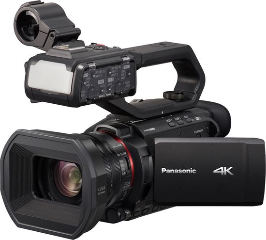 Panasonic AG-CX10 schwarz 4K Camcorder  4K60p Profi-Camcorder, Handgriff mit XLR & Videoleuchte
